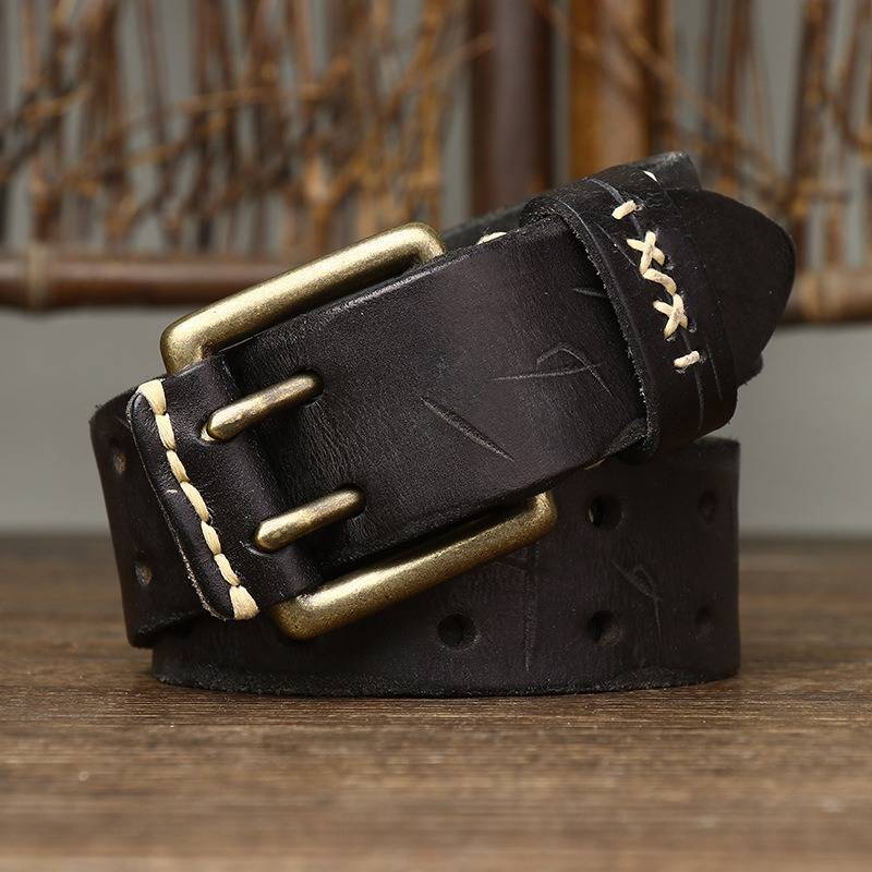 Black The Wrangler men's leather belt