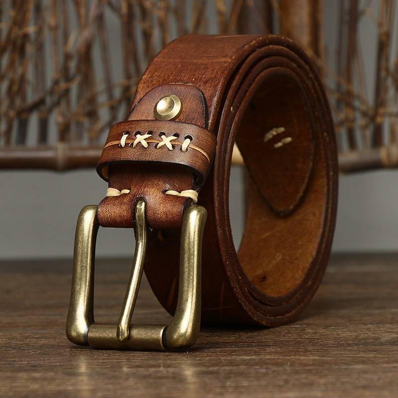 Brown The Foreman men's leather belt