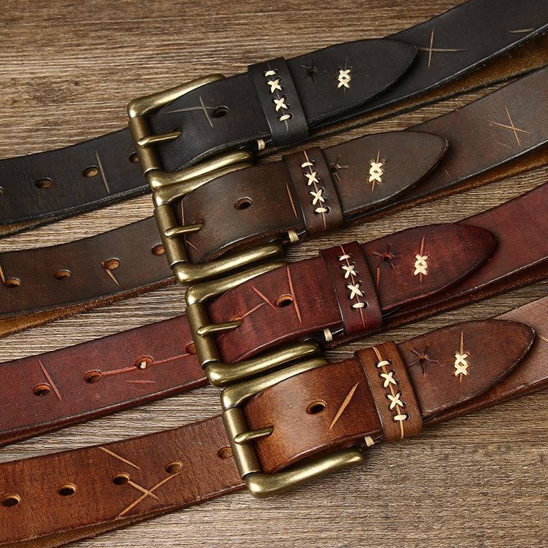 Brown The Foreman men's leather belt