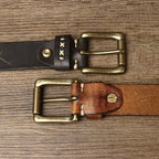 Brown The Foreman men's leather belt