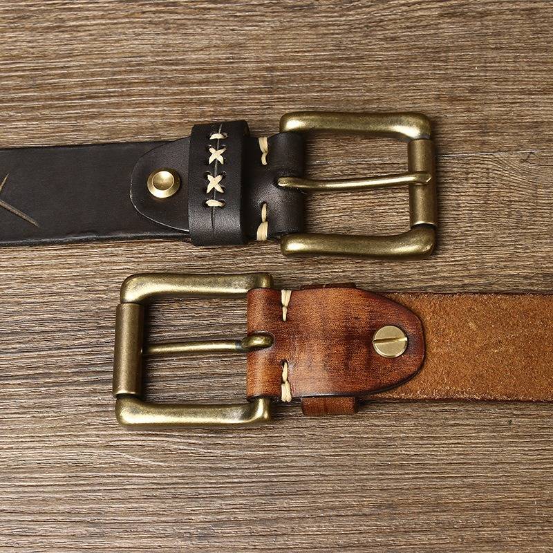 Brown The Foreman men's leather belt