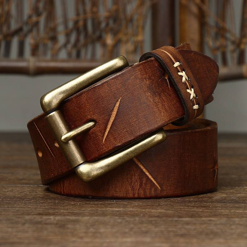 Brown The Foreman men's leather belt
