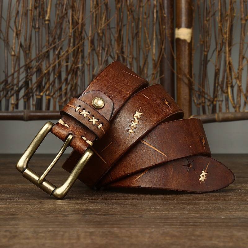 Brown The Foreman men's leather belt