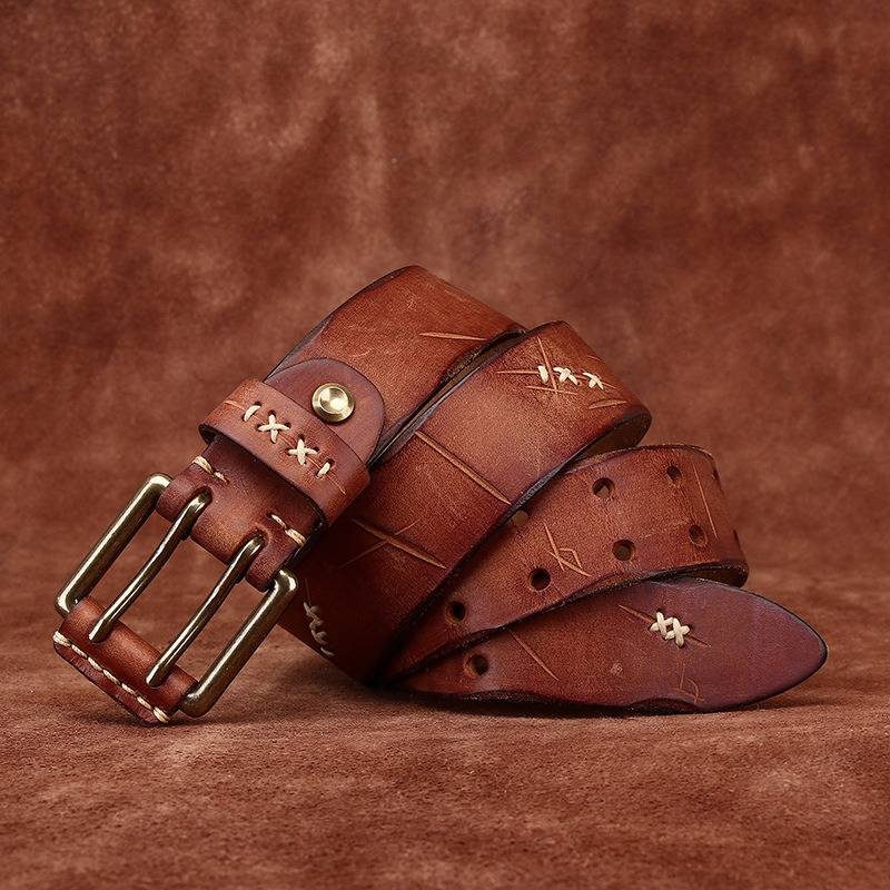 Brown The Wrangler men's leather belt