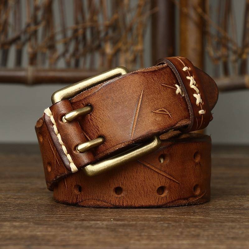 Brown The Wrangler men's leather belt
