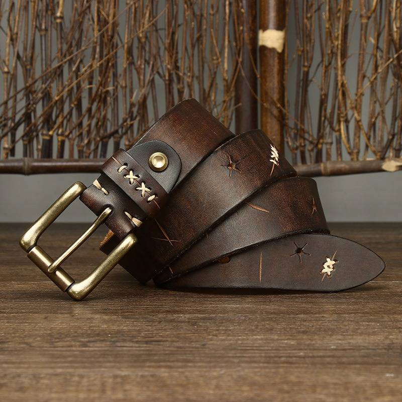 Dark Brown The Foreman men's leather belt