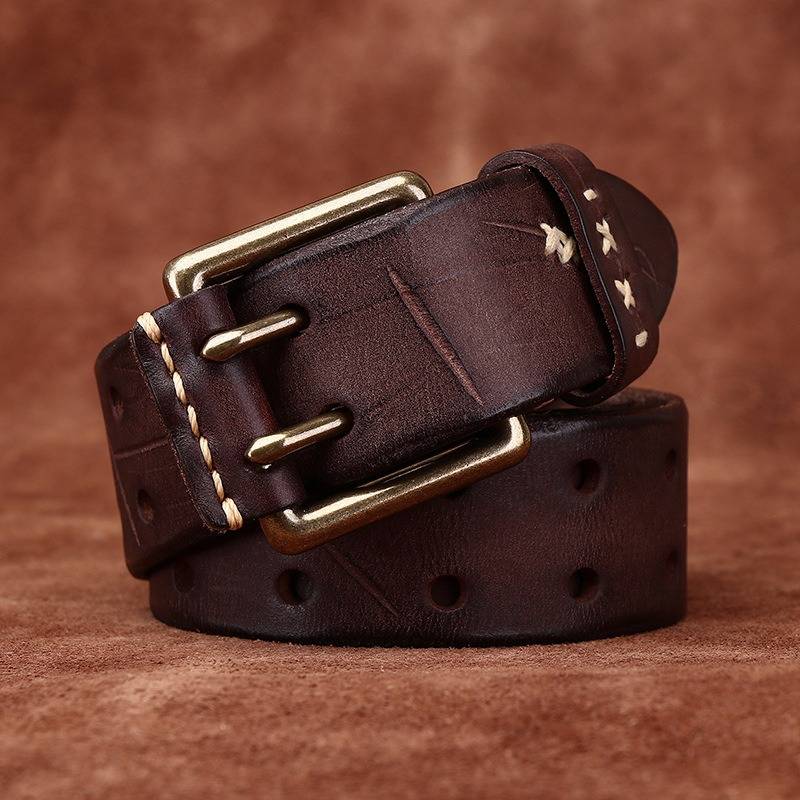 Dark Brown The Wrangler men's leather belt
