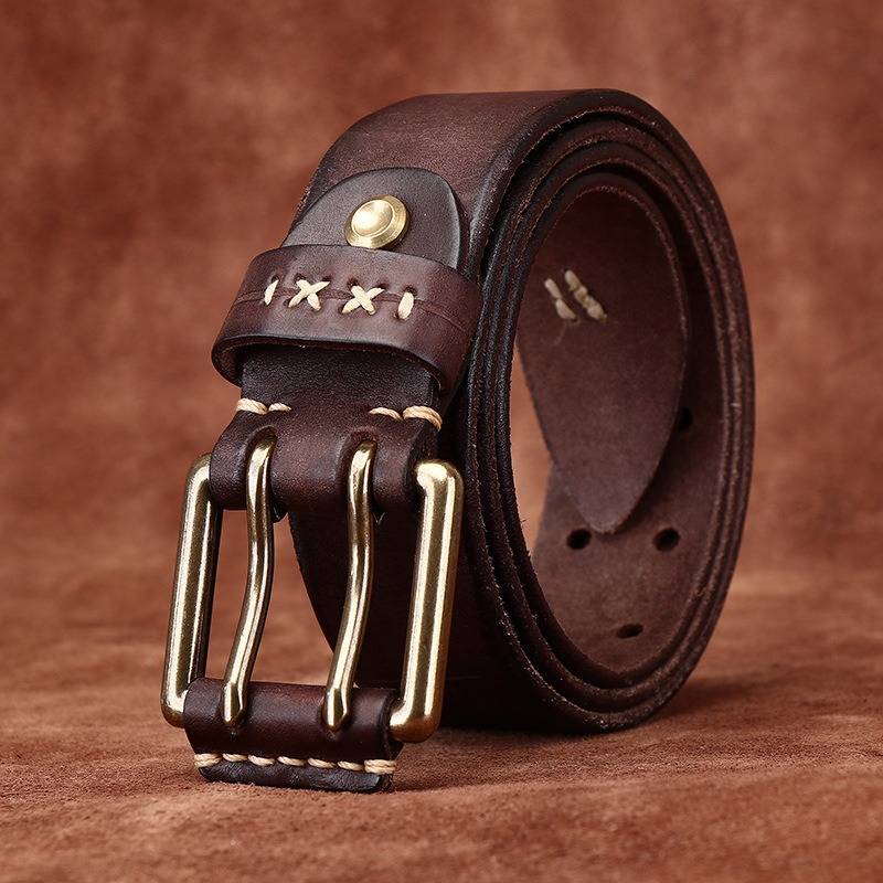Dark Brown The Wrangler men's leather belt