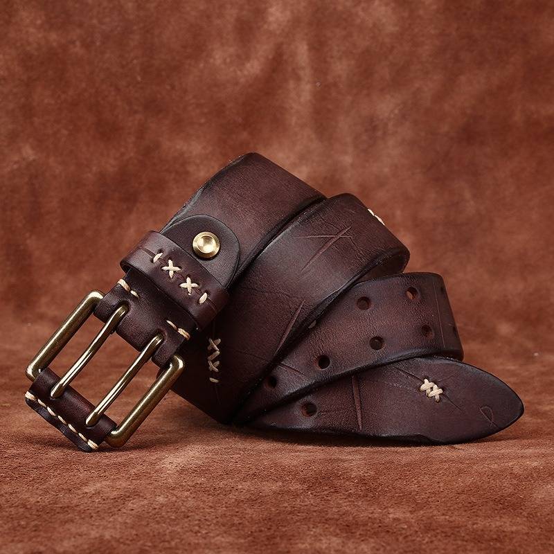 Dark Brown The Wrangler men's leather belt