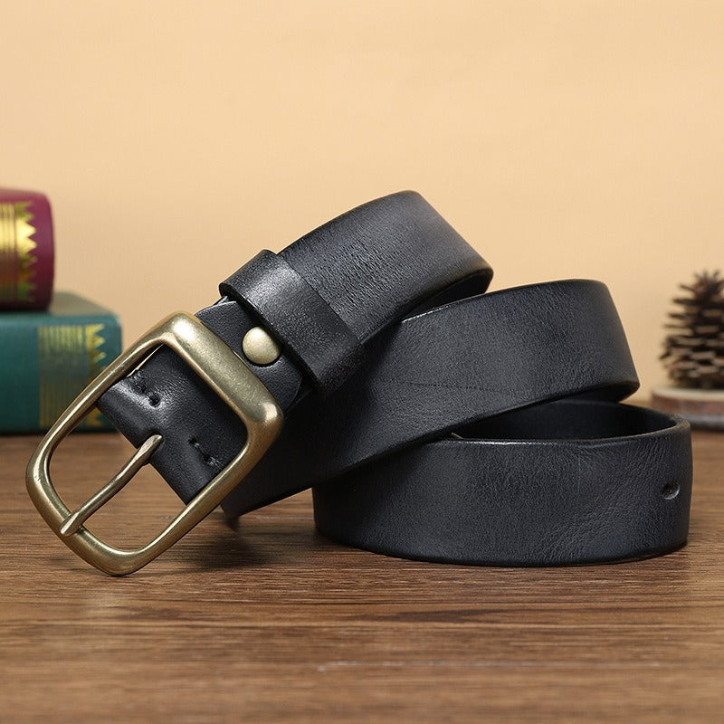 Black The Broker men's leather belt