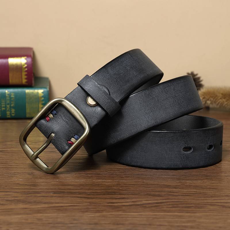 Black The Blacksmith men's leather belt