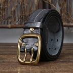 Black The Drover men's leather belt