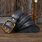 Black The Drover men's leather belt