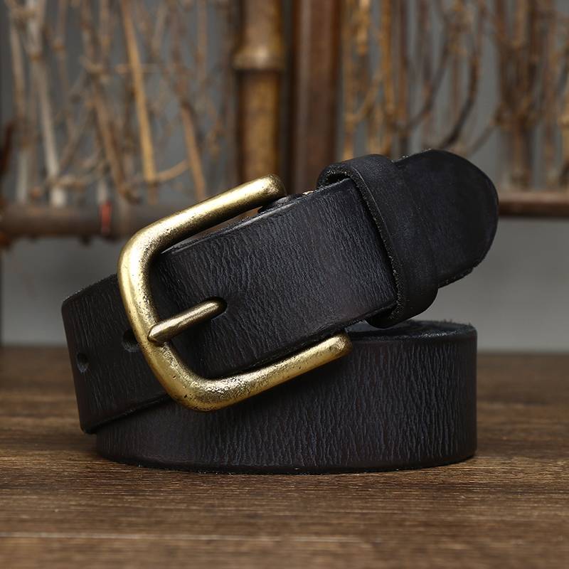 Black The Settler men's leather belt