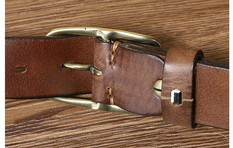 Brown The Broker men's leather belt