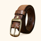 Brown The Broker men's leather belt