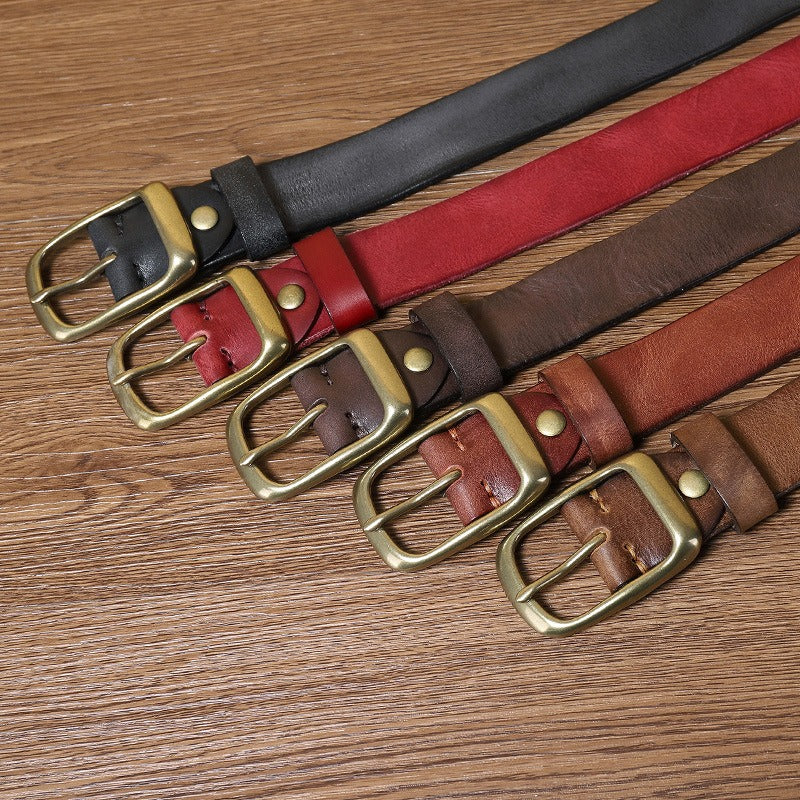 Brown The Broker men's leather belt