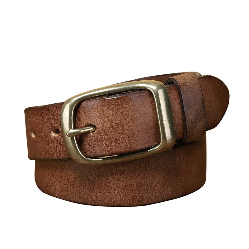 Brown The Broker men's leather belt