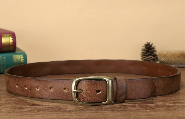 Brown The Broker men's leather belt