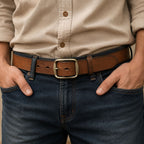 Brown The Blacksmith men's leather belt