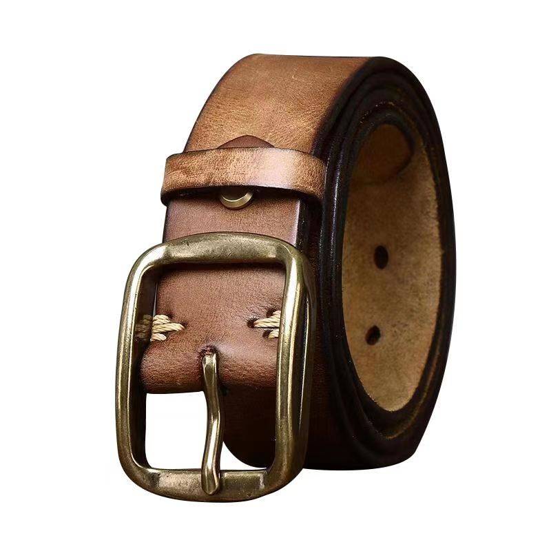 Brown The Pioneer men's leather belt