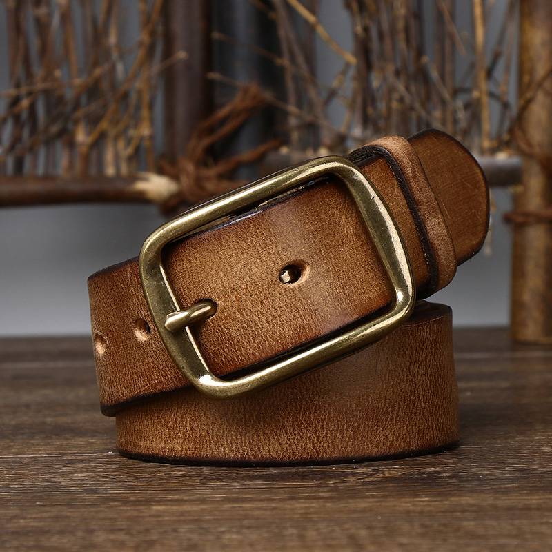 Brown The Pioneer men's leather belt