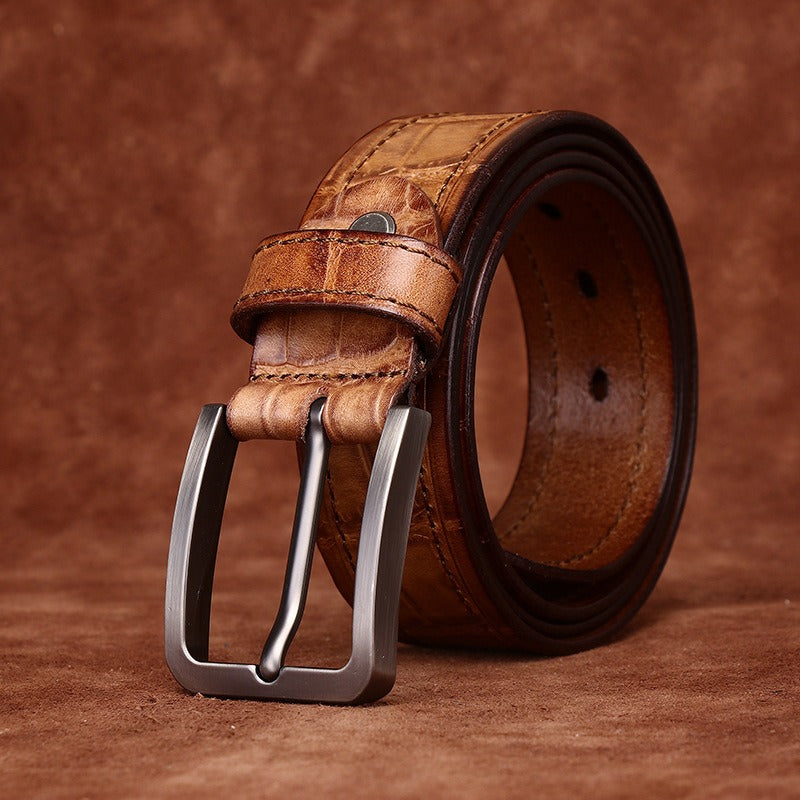 Khaki The Envoy men's leather belt