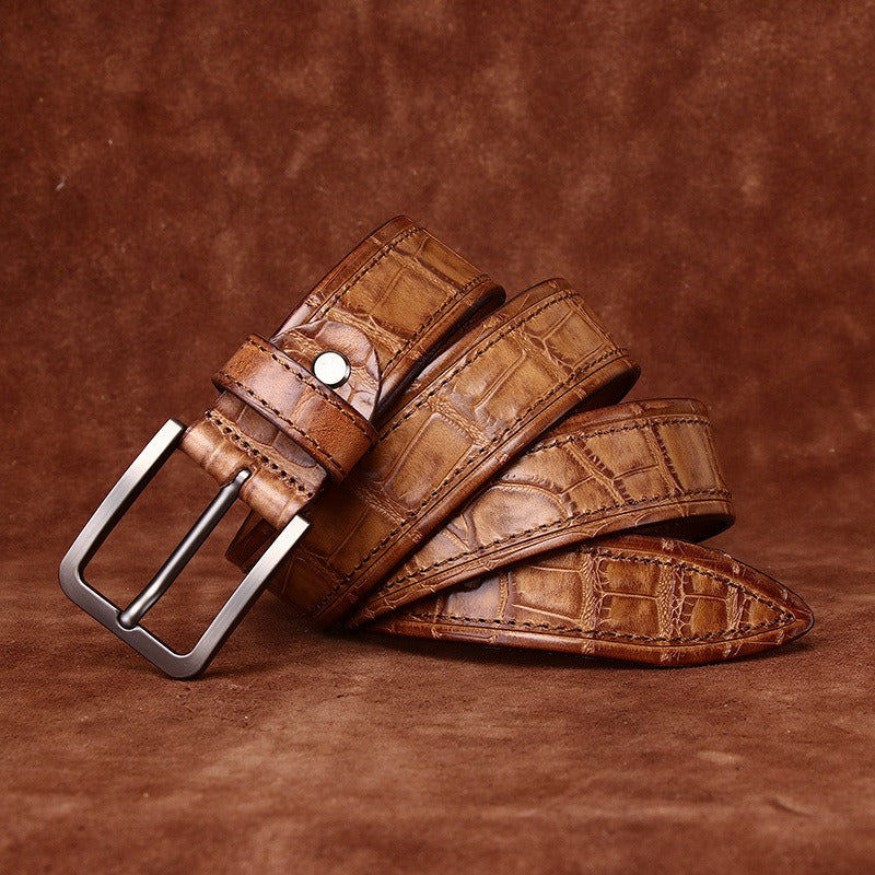Khaki The Envoy men's leather belt