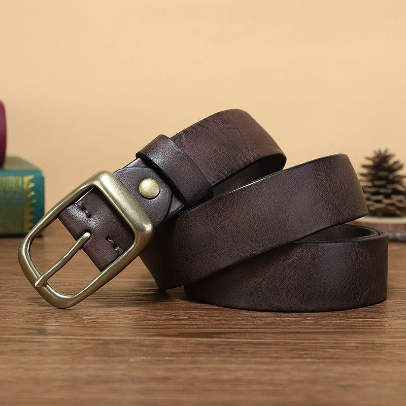 Dark Brown The Broker men's leather belt