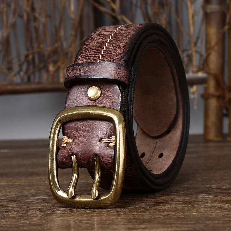 Dark Brown The Drover men's leather belt