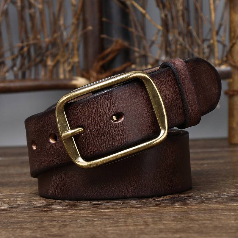Dark Brown The Pioneer men's leather belt