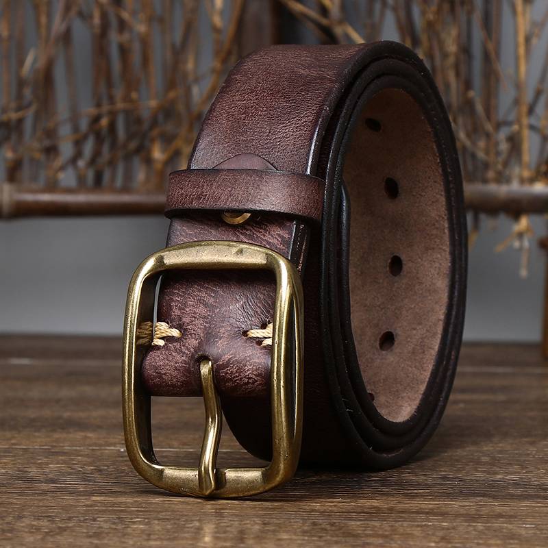 Dark Brown The Pioneer men's leather belt
