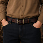Dark Brown The Renegade men's leather belt