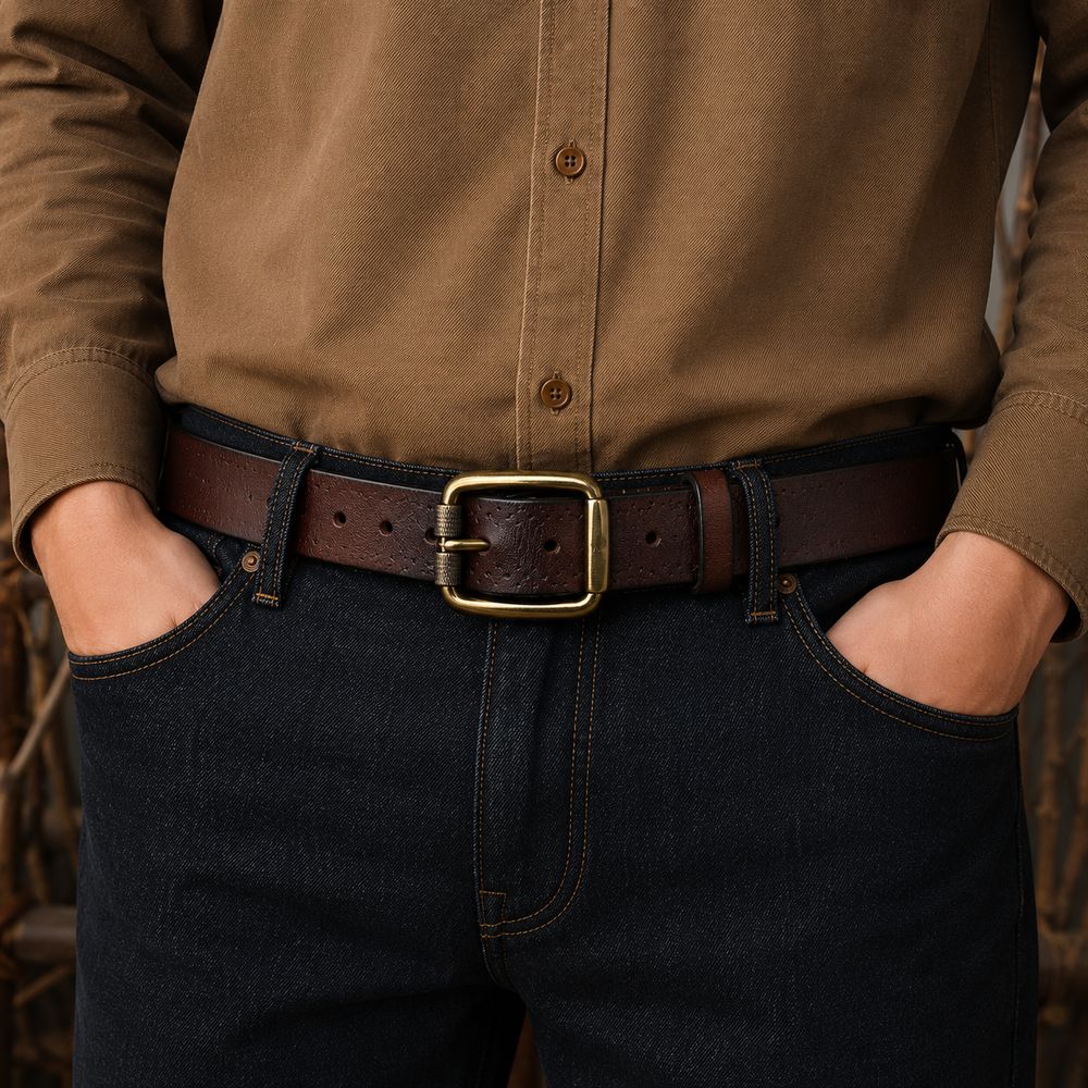 Dark Brown The Renegade men's leather belt
