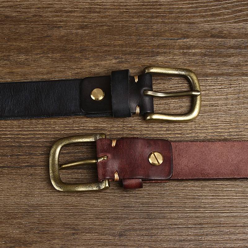 Dark Brown The Settler men's leather belt