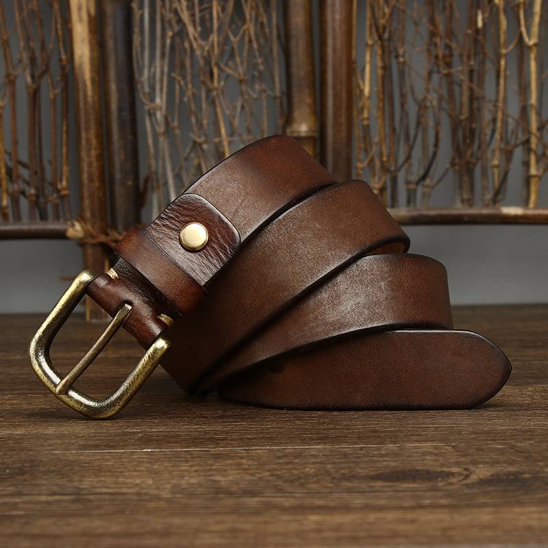 Dark Brown The Settler men's leather belt