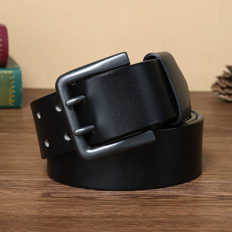 Black The Vanguard men's leather belt