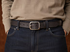 Black The Merchant men's leather belt