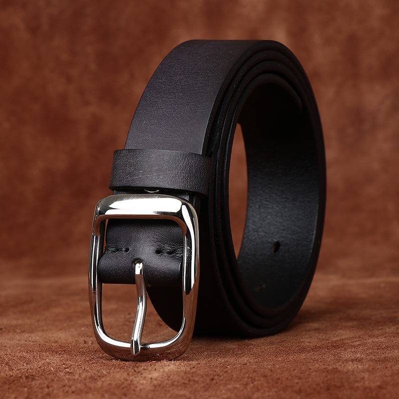 Black The Merchant men's leather belt