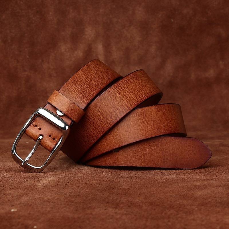 Brown The Merchant men's leather belt