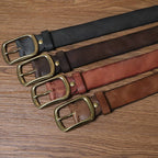 The Drifter men's jeans belt, all four color options shown together