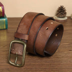 Brown men's jeans belt detail 4