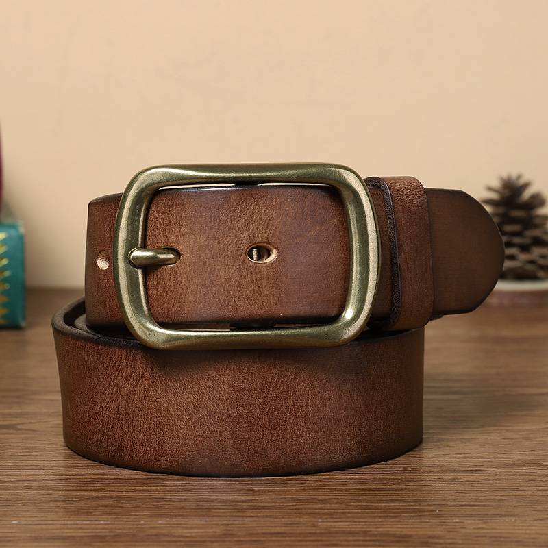 Brown men's jeans belt detail 5