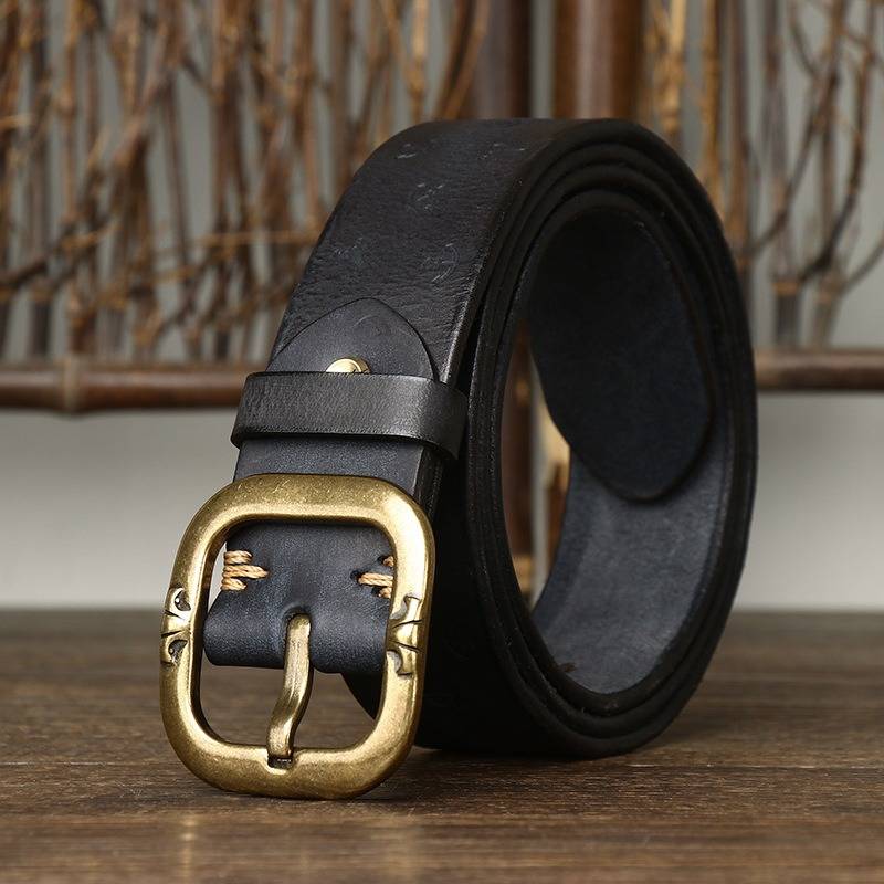 Black The Artisan men's leather belt