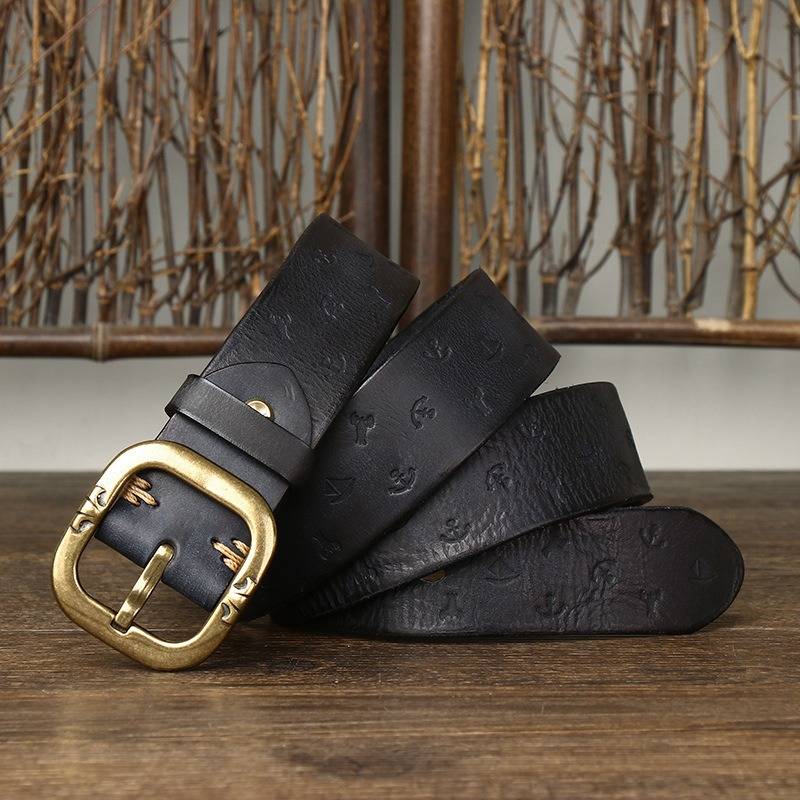 Black The Artisan men's leather belt