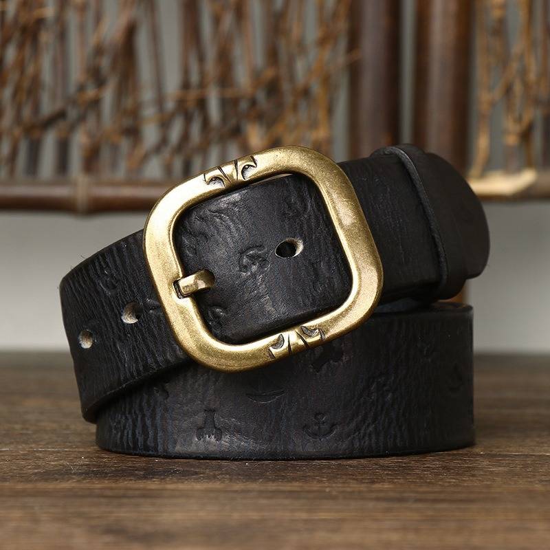 Black The Artisan men's leather belt