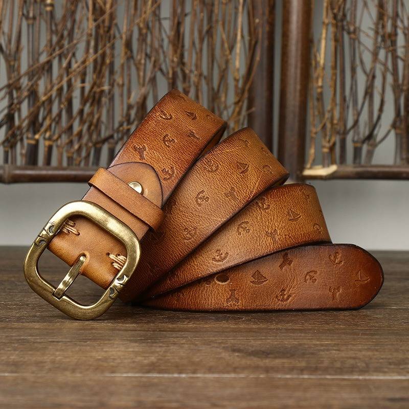 Brown The Artisan men's leather belt