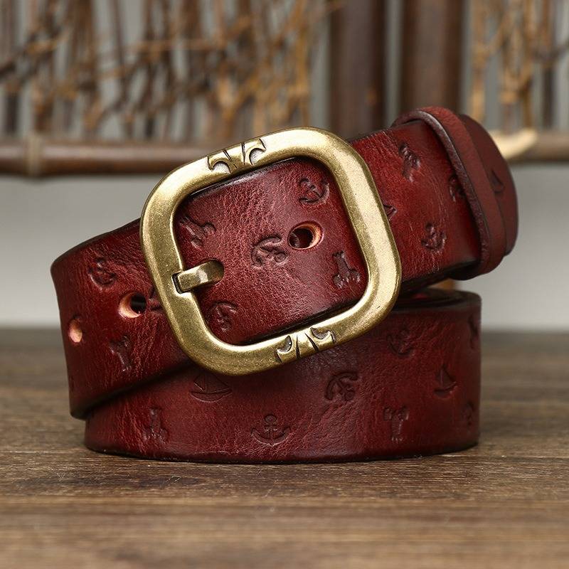Red The Artisan men's leather belt