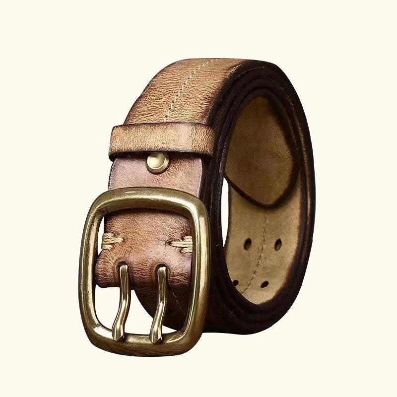 Khaki The Drover men's leather belt