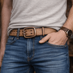 Khaki The Drover men's leather belt